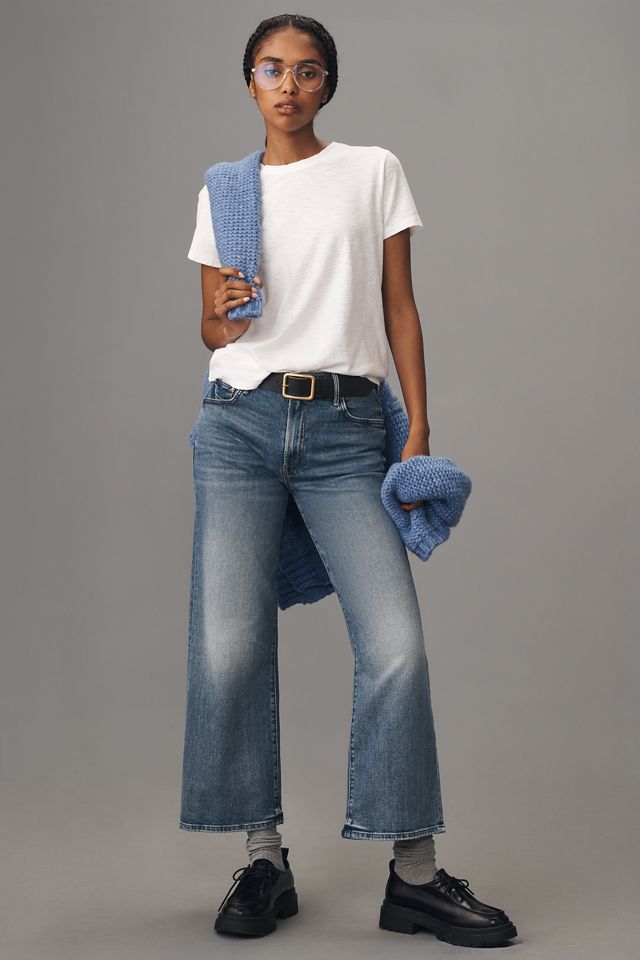 MOTHER x Anthropologie The Insider Mid-Rise Ankle Jeans In Bloom outlet And Doom Wash