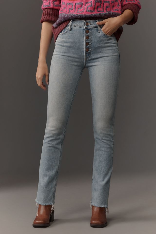 MOTHER The Pixie Dazzler High-Rise Ankle Fray Jeans #1