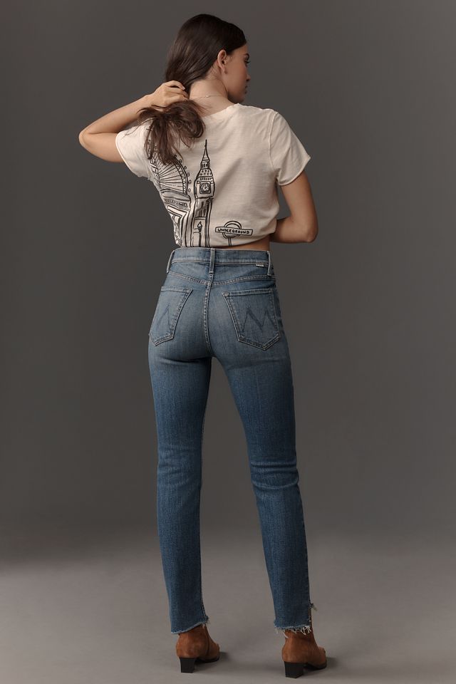 MOTHER The Rider High-Rise Ankle Step Fray Jeans #2