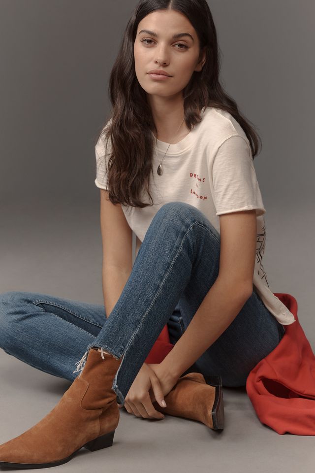 MOTHER The Rider High-Rise Ankle Step Fray Jeans #4