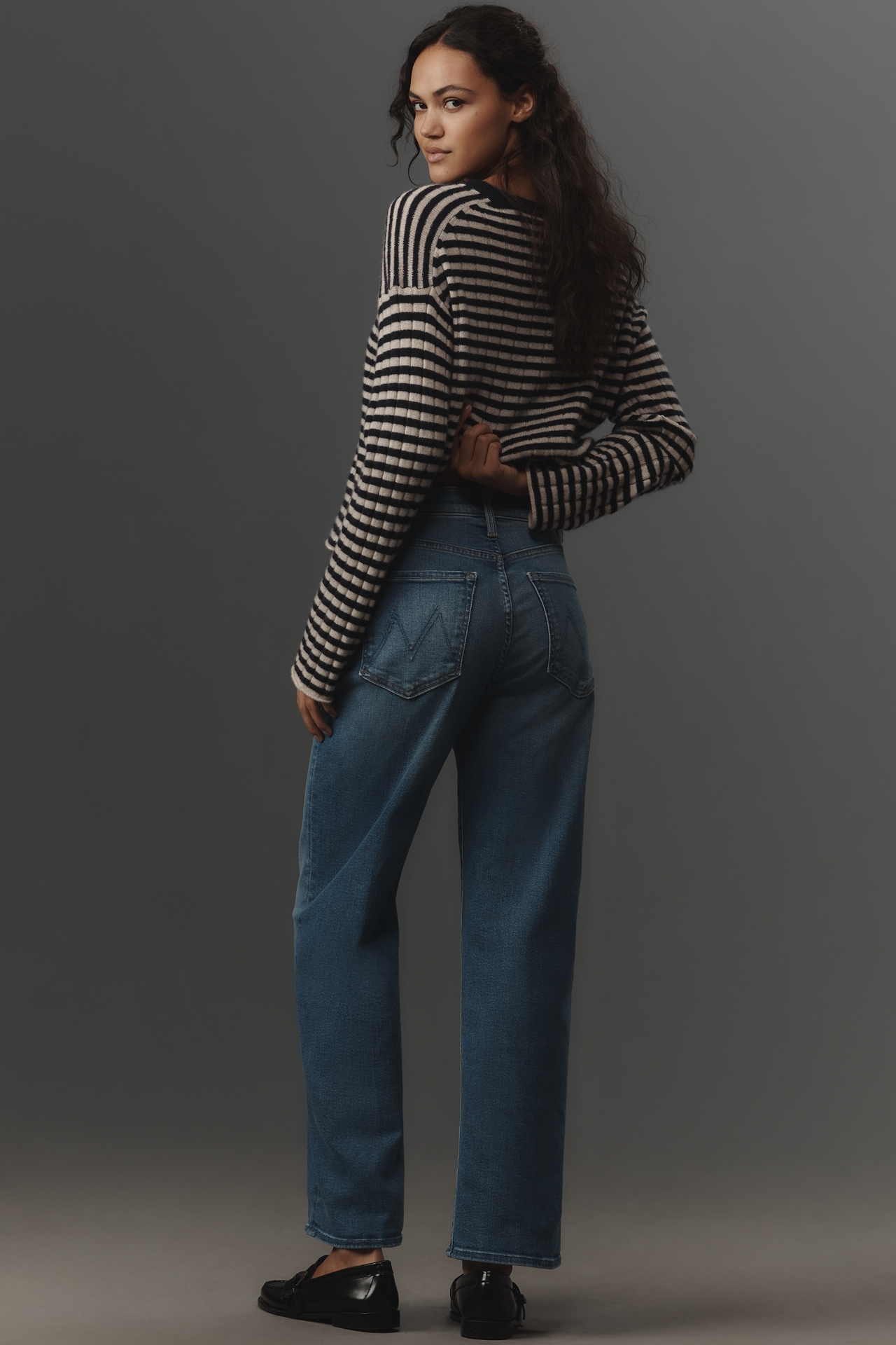 MOTHER The Rambler High-Rise Zip Flood Jeans