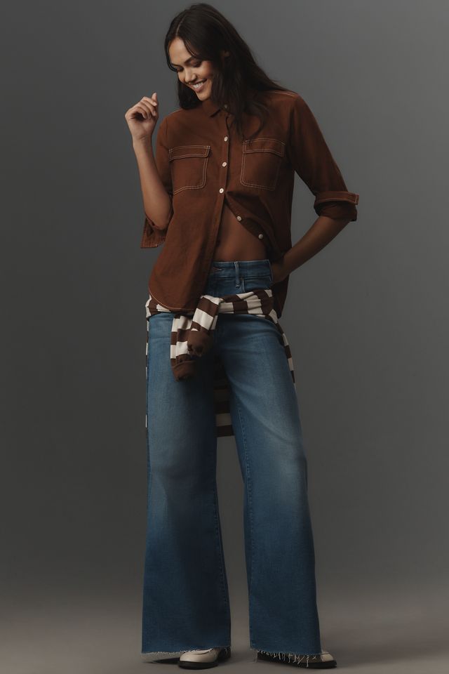 MOTHER The Roller Fray High-Rise Wide-Leg Jeans #4