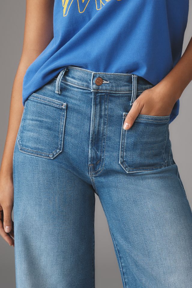 MOTHER The Hustler Roller Sneak Patch Pocket High-Rise Wide-Leg Jeans #3