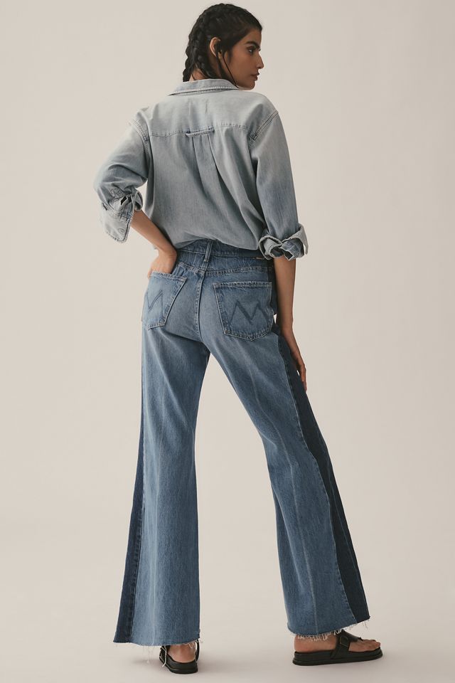 MOTHER The Tux Sidestepper Sneak Fray High-Rise Wide-Leg Jeans #2