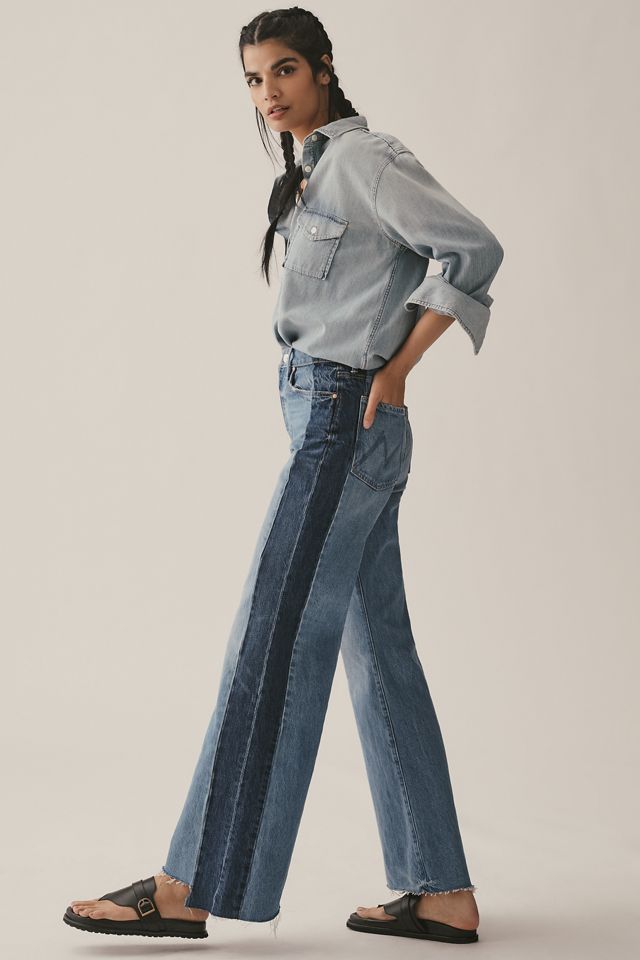 MOTHER The Tux Sidestepper Sneak Fray High-Rise Wide-Leg Jeans #4