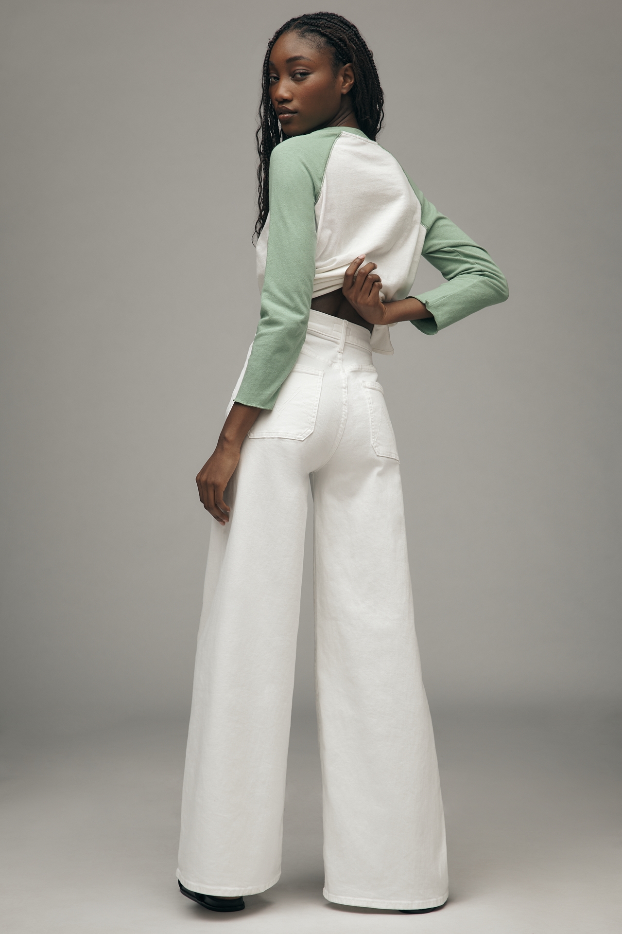 MOTHER The Undercover Sneak Patch Pocket High-Rise Wide-Leg Jeans