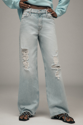 Shop Mother The Spinner Zip Sneak High-rise Wide-leg Jeans In Blue