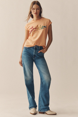 Mother The Kick It High-rise Straight-leg Jeans In Blue