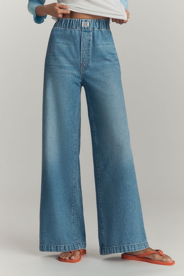 MOTHER The Kitchen Drawer Skimp Pull-On High-Rise Wide-Leg Jeans #1