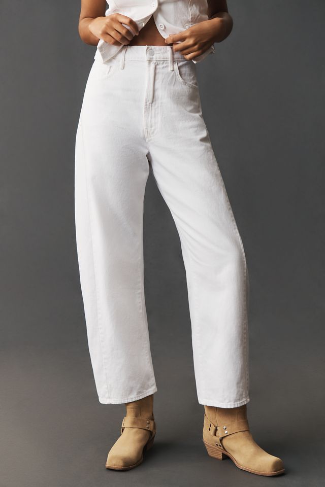 MOTHER The Full Pipe Flood High-Rise Barrel Jeans #1