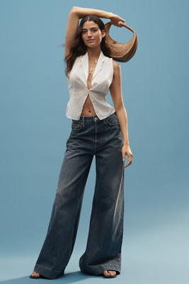 Mother The Headliner Sneak High-rise Wide-leg Jeans