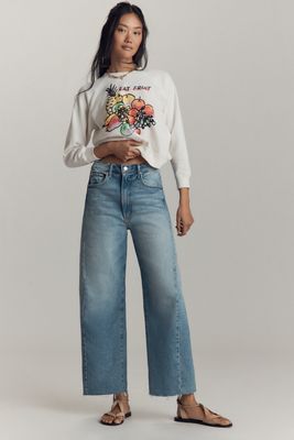 MOTHER The Roller Fray High-Rise Wide-Leg Jeans