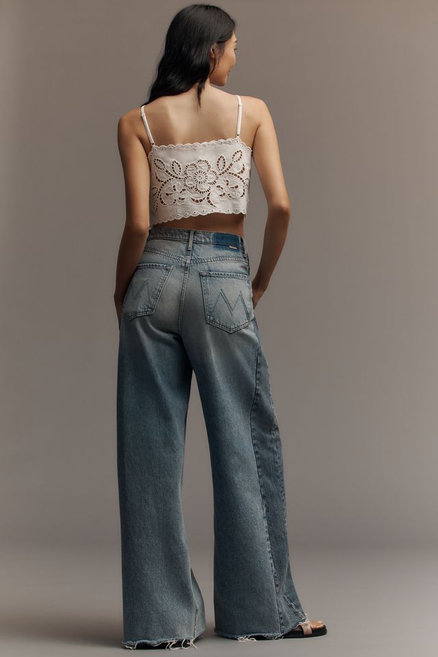 MOTHER The Pipe Dream Sneak High-Rise Fray Jeans