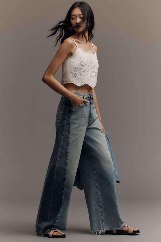 MOTHER The Pipe Dream Sneak High-Rise Fray Jeans