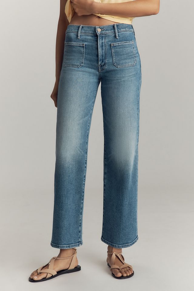 MOTHER The Maven High-Rise Wide-Leg Ankle Jeans
