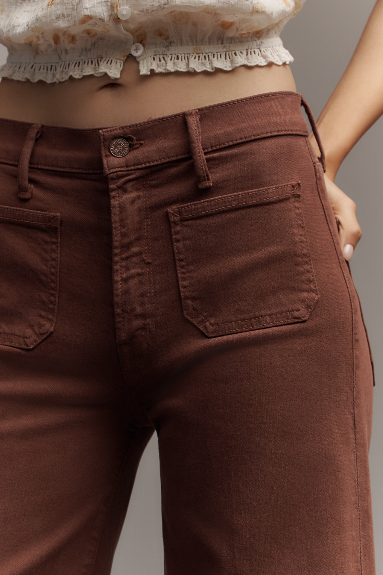 MOTHER The Patch Pocket Undercover Sneak High-Rise Wide-Leg Jeans