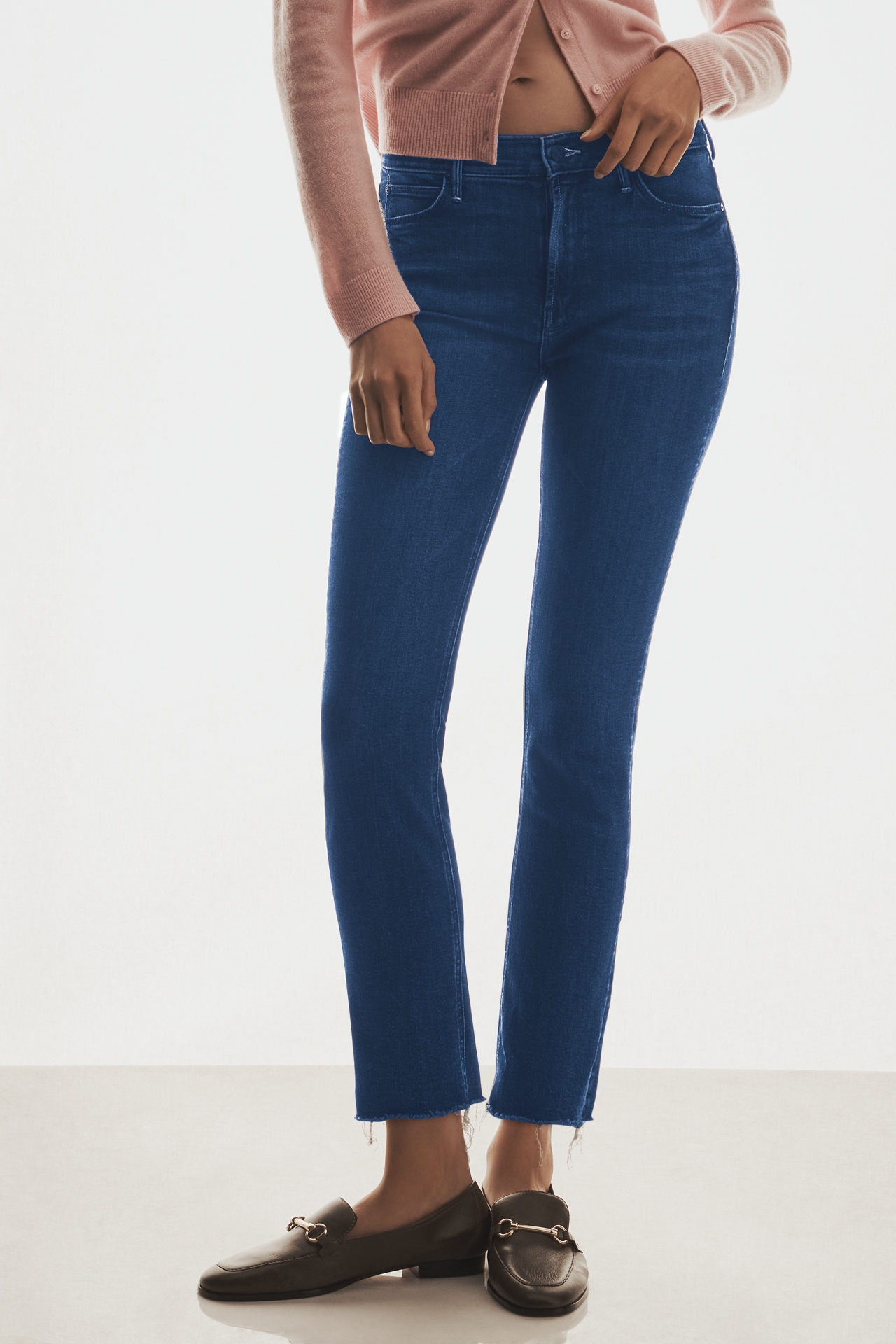 MOTHER The Dazzler Mid-Rise Ankle Straight-Leg Jeans