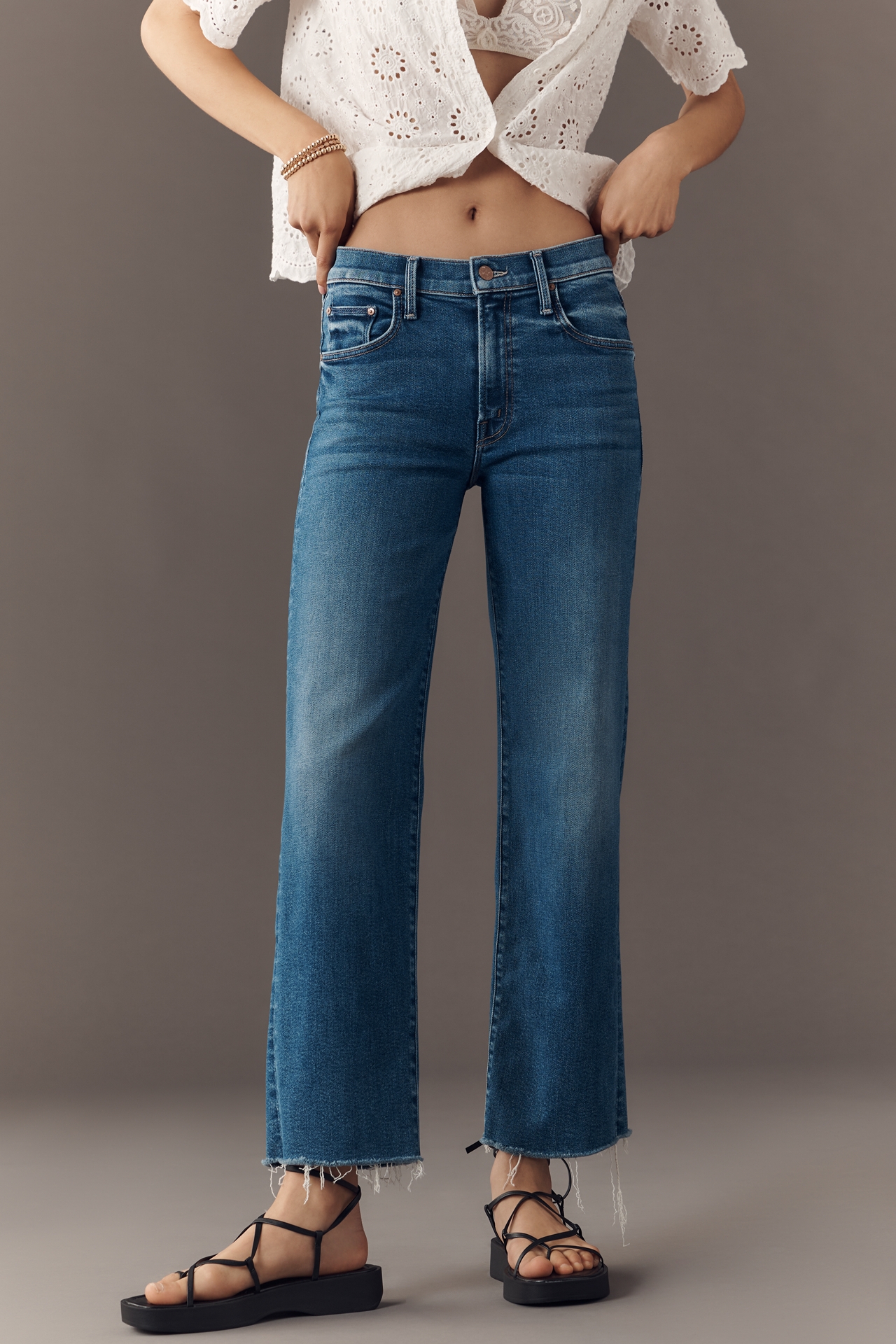 MOTHER The Rambler Ankle High-Rise Straight-Leg Jeans