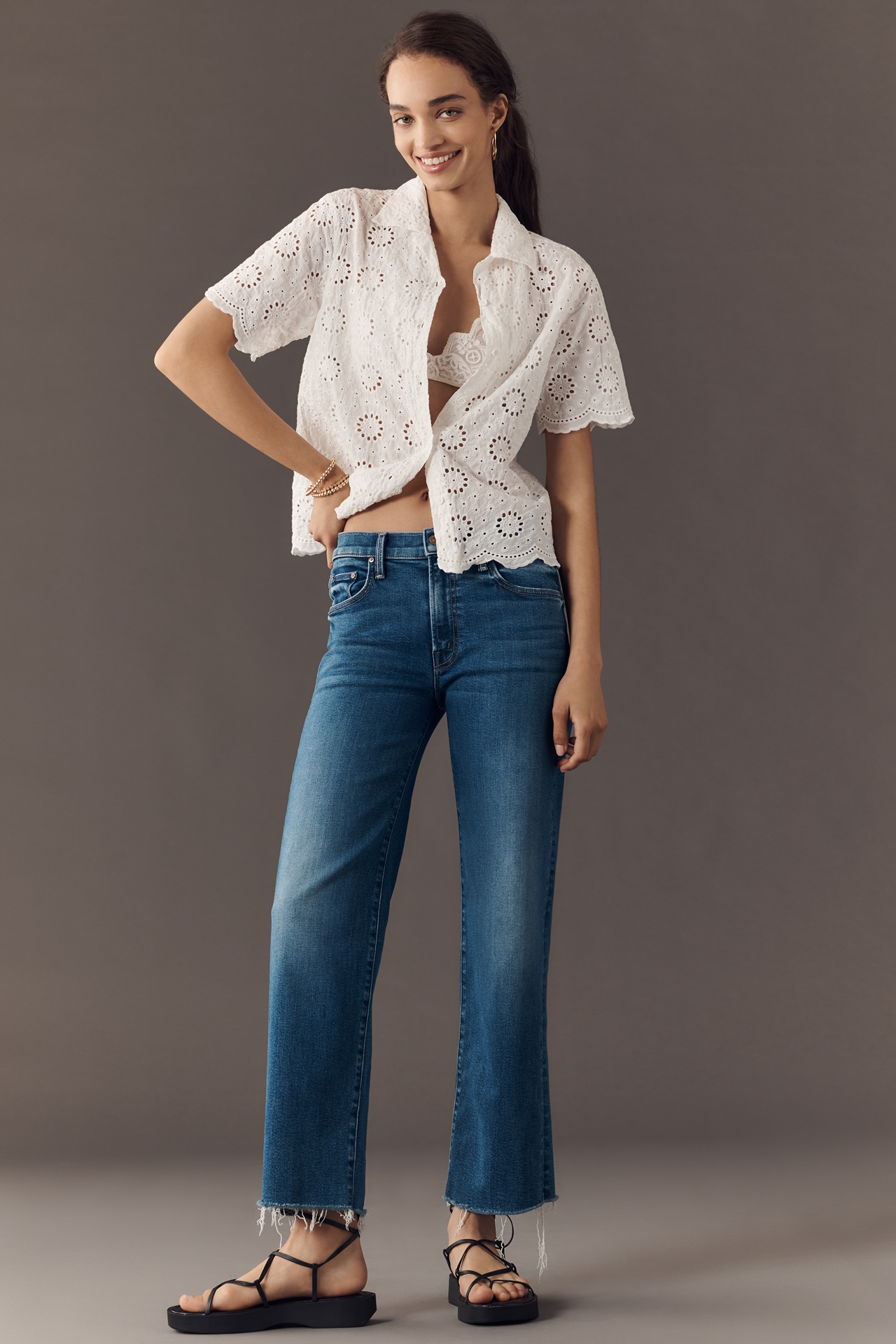 MOTHER The Rambler Ankle High-Rise Straight-Leg Jeans