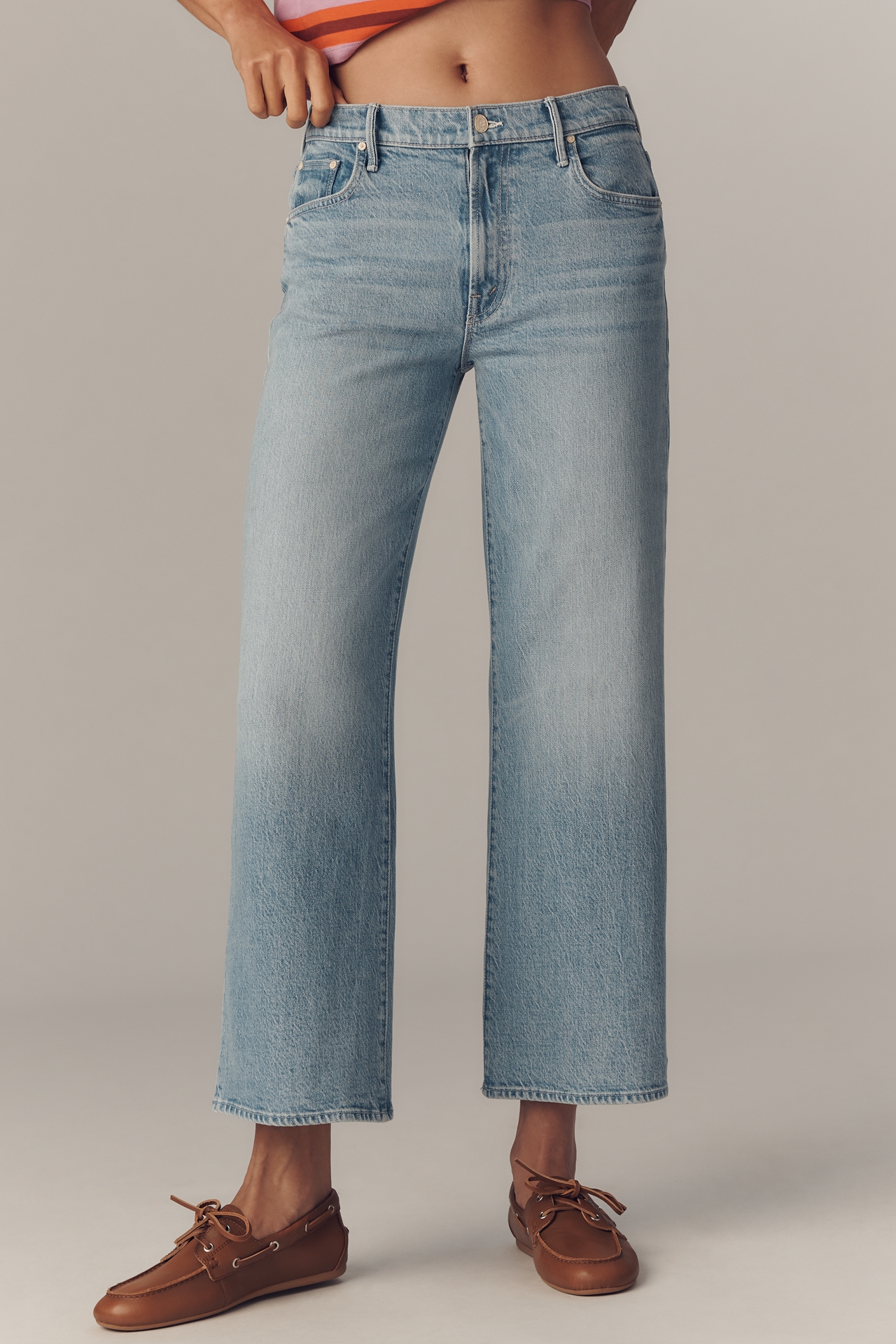 MOTHER The Maven Ankle Mid-Rise Straight-Leg Jeans