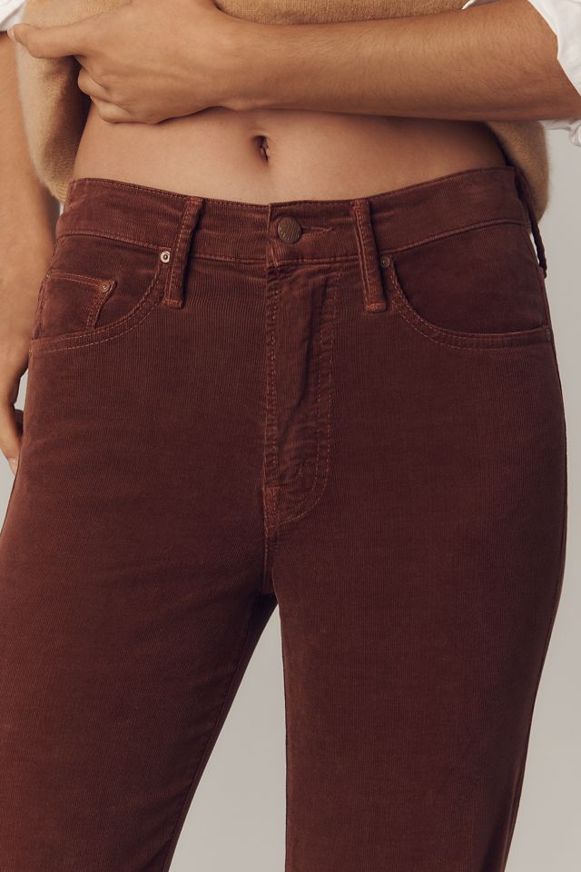 MOTHER The Maven Corduroy Ankle High-Rise Wide-Leg Jeans