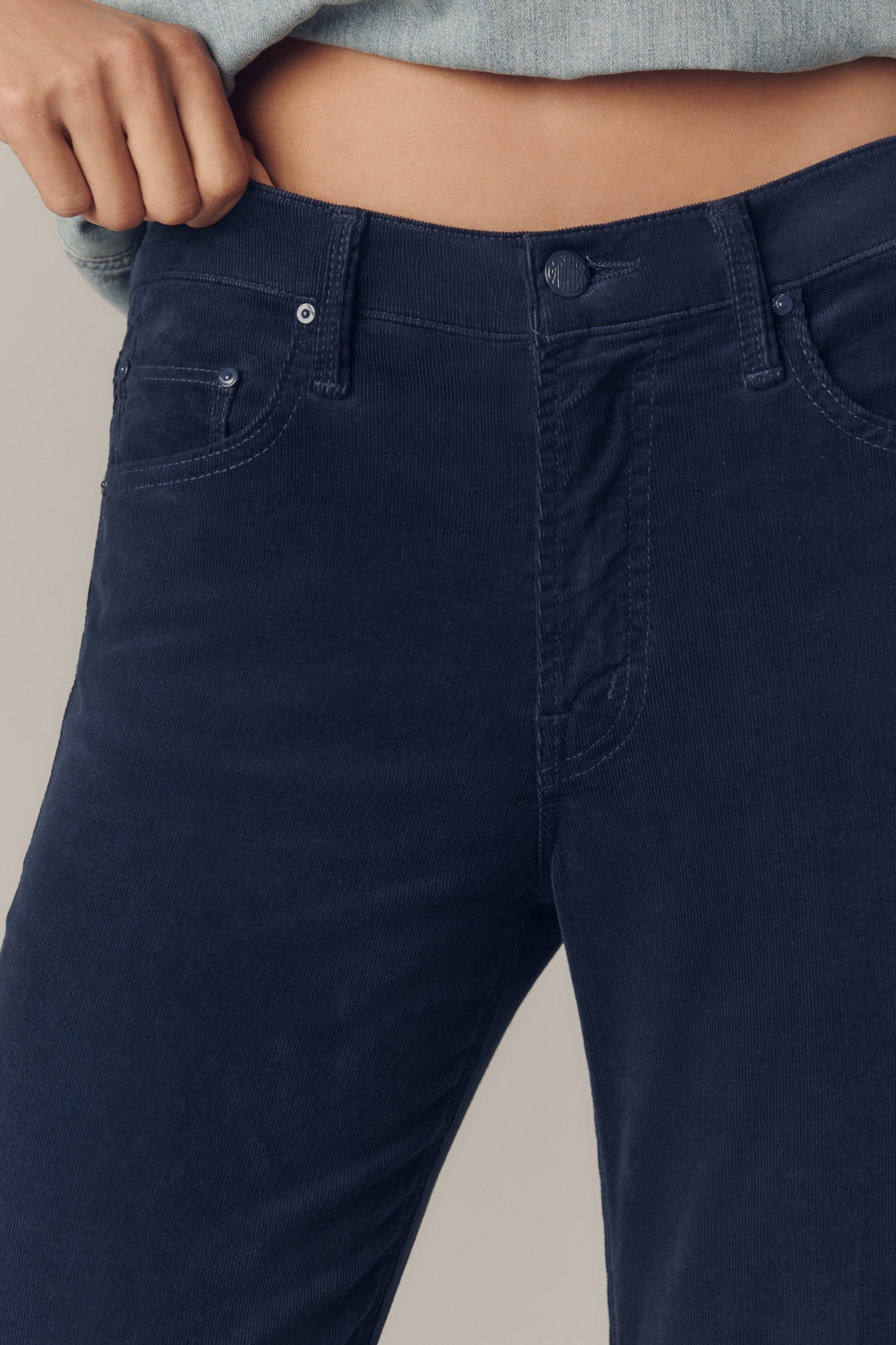 MOTHER The Bookie Flood Corduroy High-Rise Bootcut Jeans