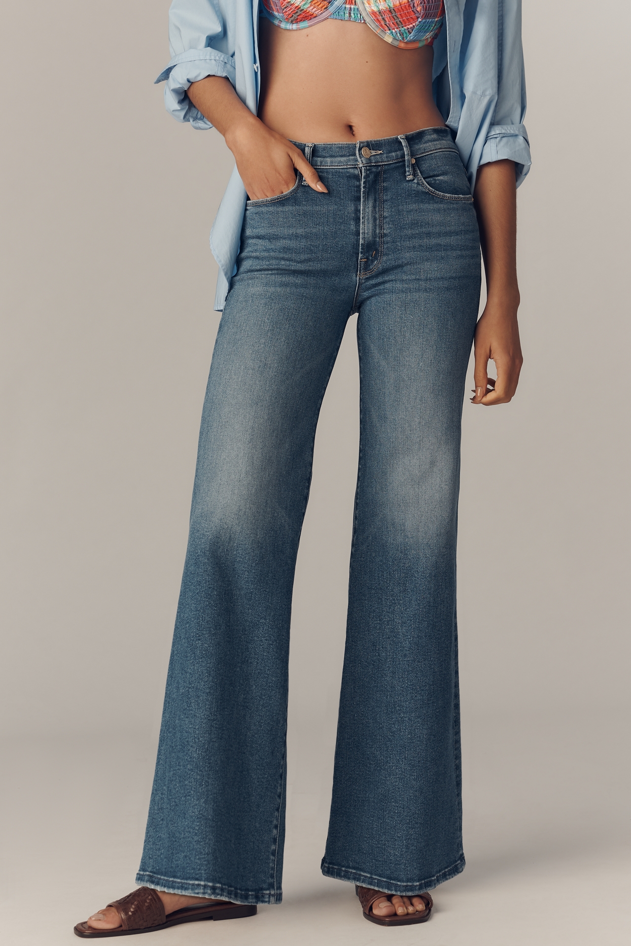MOTHER The Twister Skimp Mid-Rise Wide-Leg Jeans