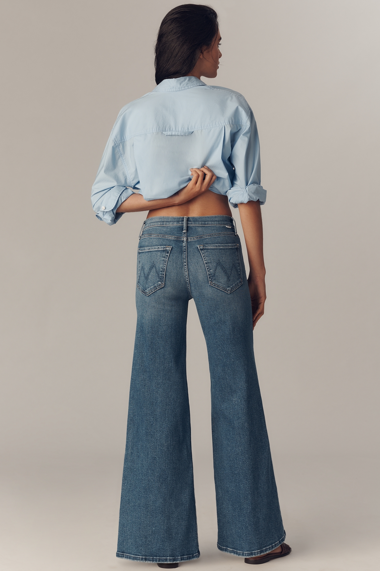 MOTHER The Twister Skimp Mid-Rise Wide-Leg Jeans