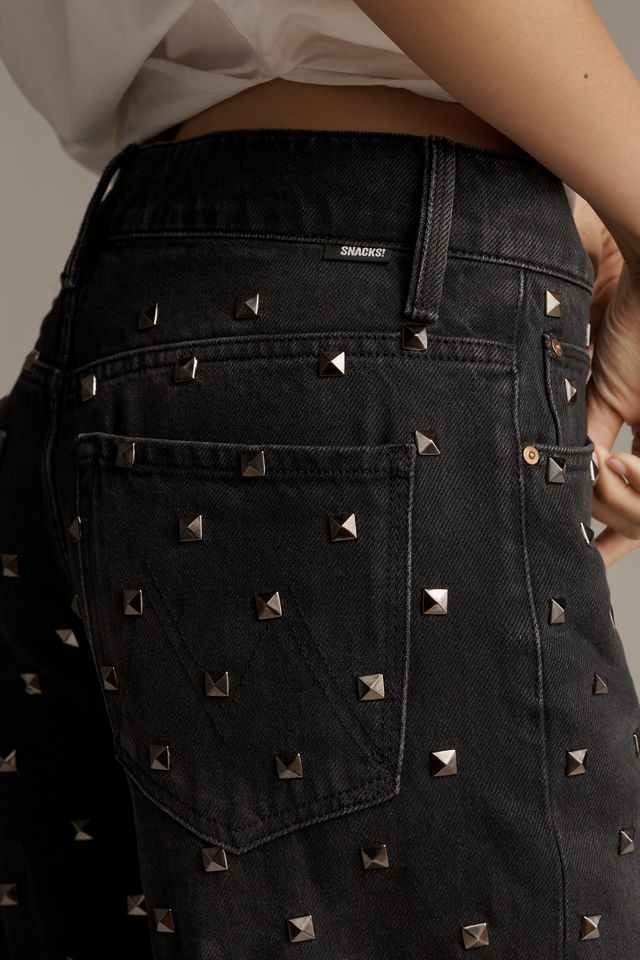 MOTHER The Studded Smoothie Sneak Mid-Rise Straight Jeans #3