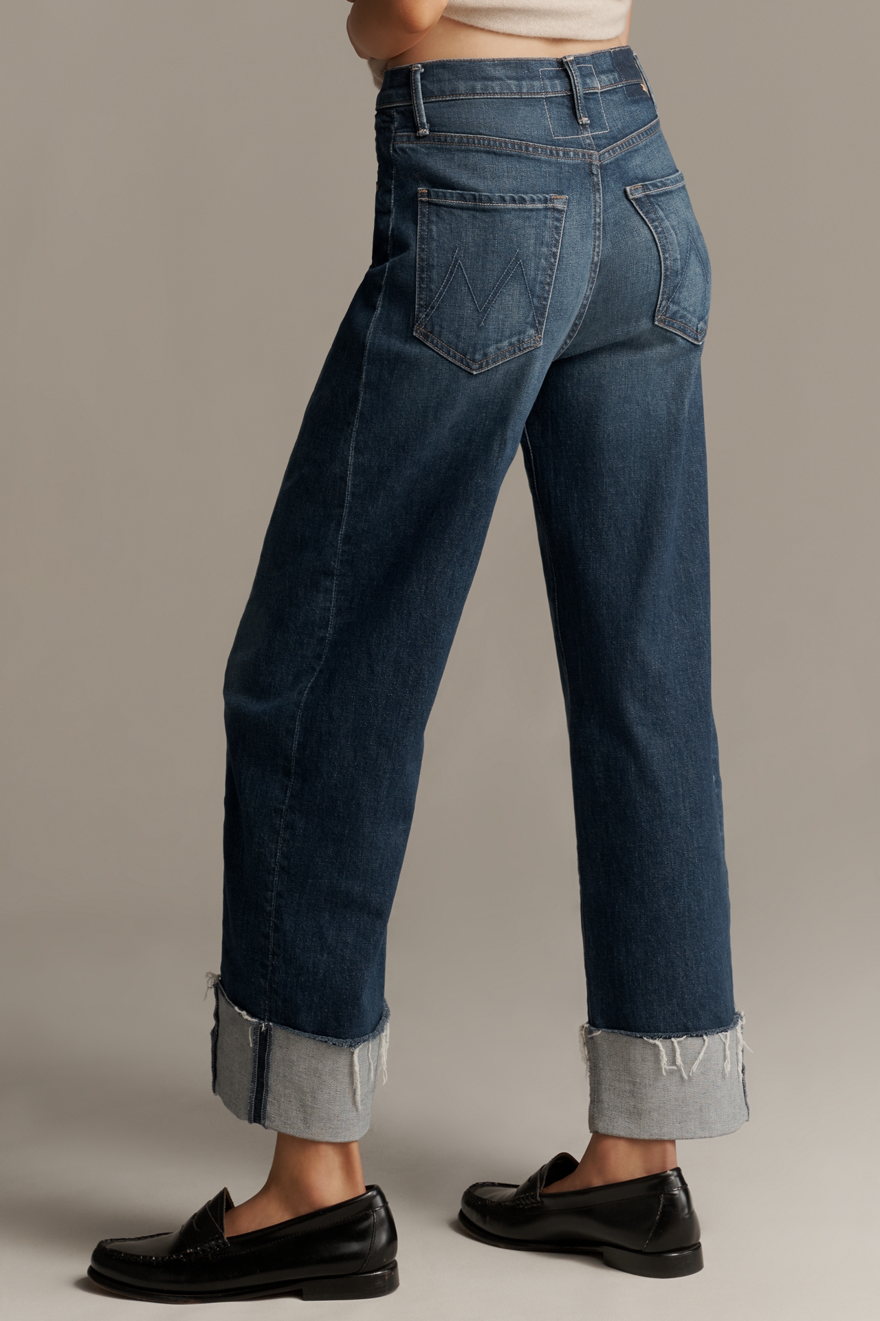 MOTHER The Half Pipe Ankle Cuffed Fray Jeans