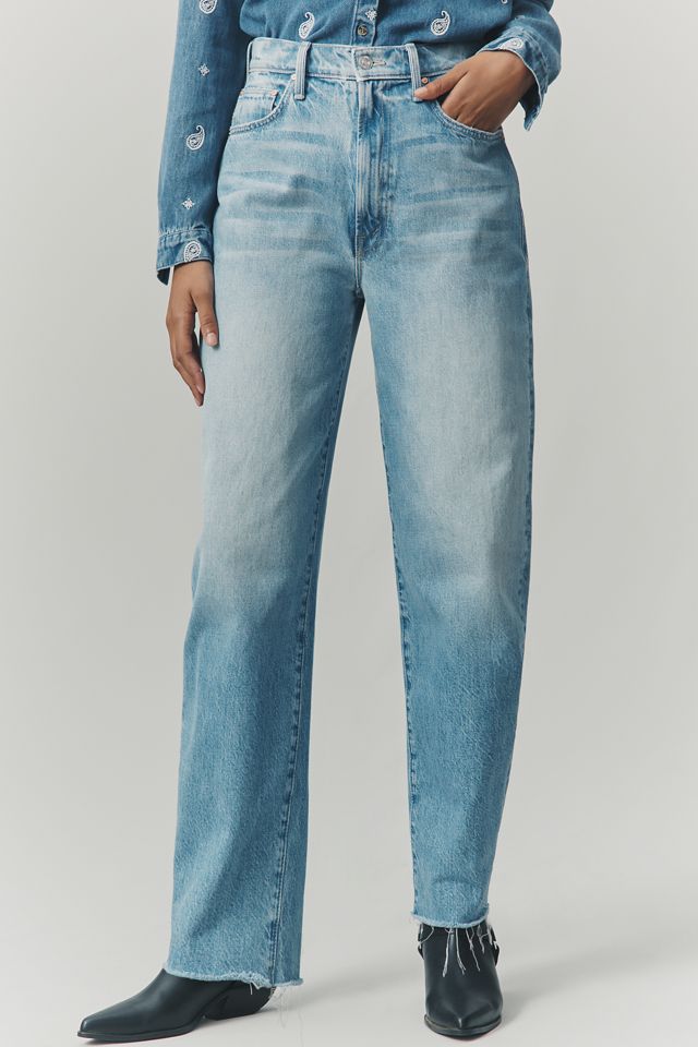 MOTHER The Fangirl Hover Fray Mid-Rise Tapered Jeans #1