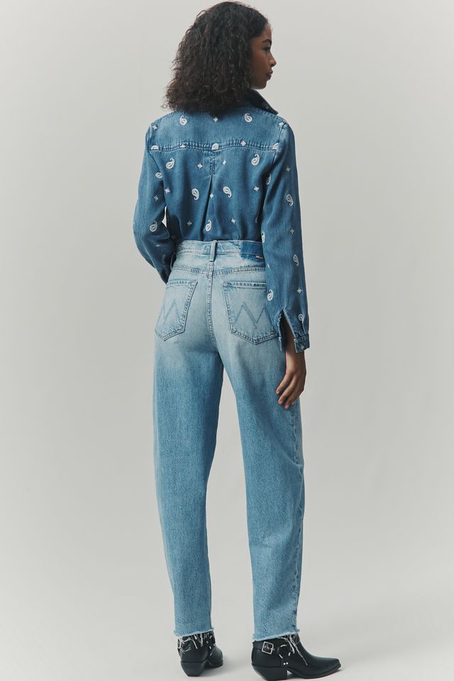 MOTHER The Fangirl Hover Fray Mid-Rise Tapered Jeans #2