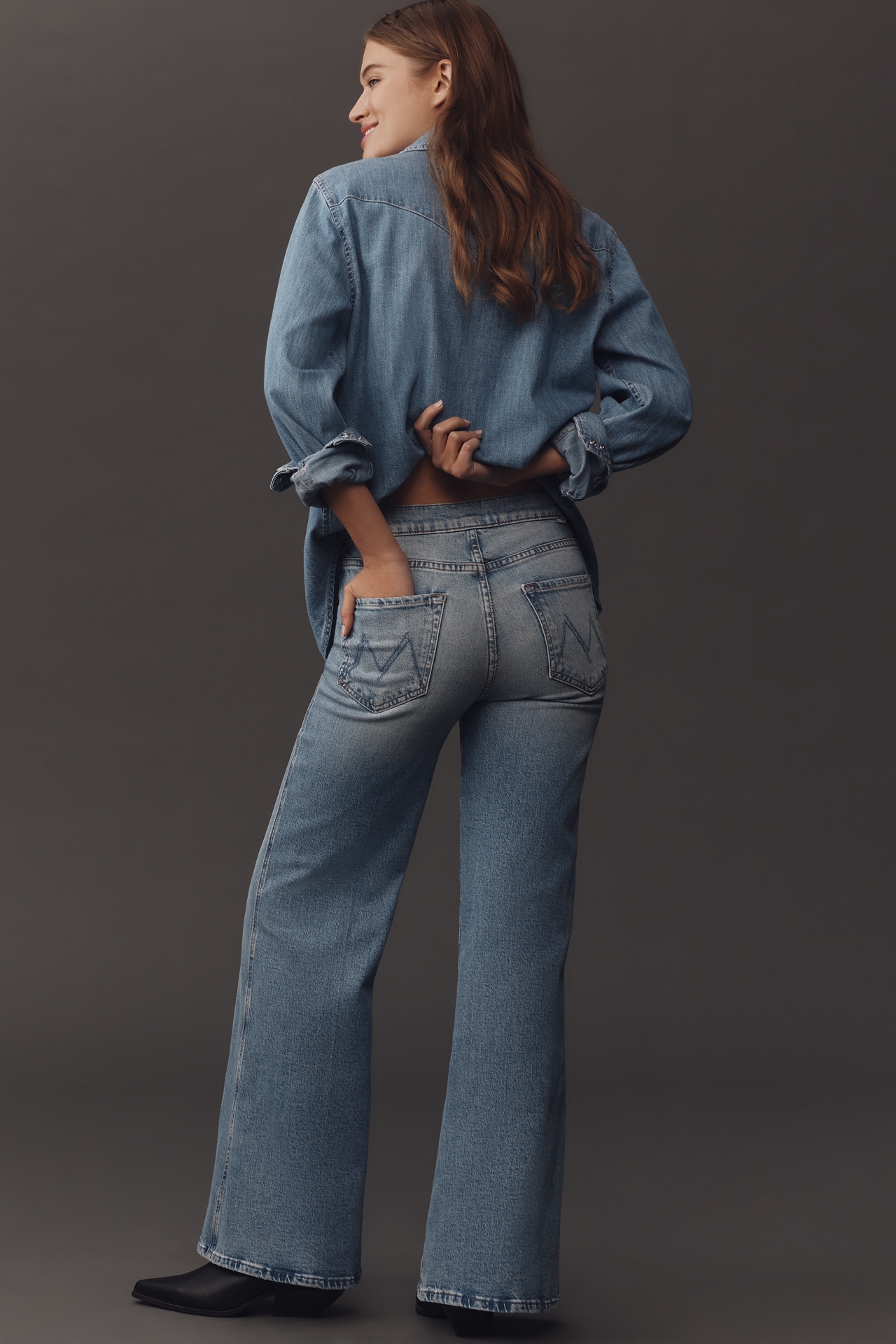 MOTHER The Tab Roller Skimp High-Rise Flare Jeans