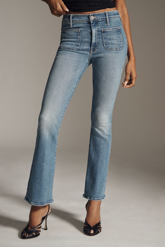 MOTHER The Patch Pocket Weekender Mid-Rise Flare Jeans #1