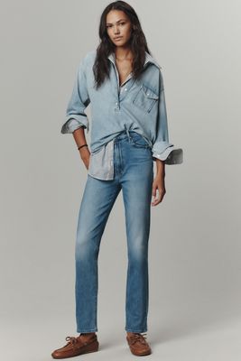 MOTHER The Dazzler Flood Mid-Rise Straight-Leg Jeans