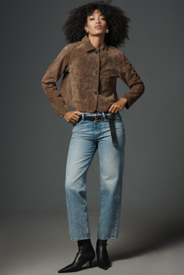 Mother Newbie Ankle High-rise Straight Jeans In Blue