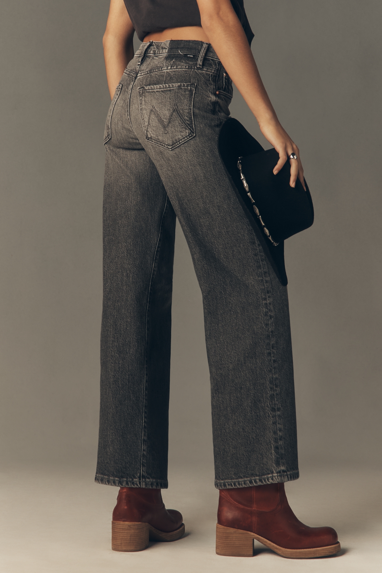 MOTHER The Maven Ankle Mid-Rise Wide-Leg Jeans