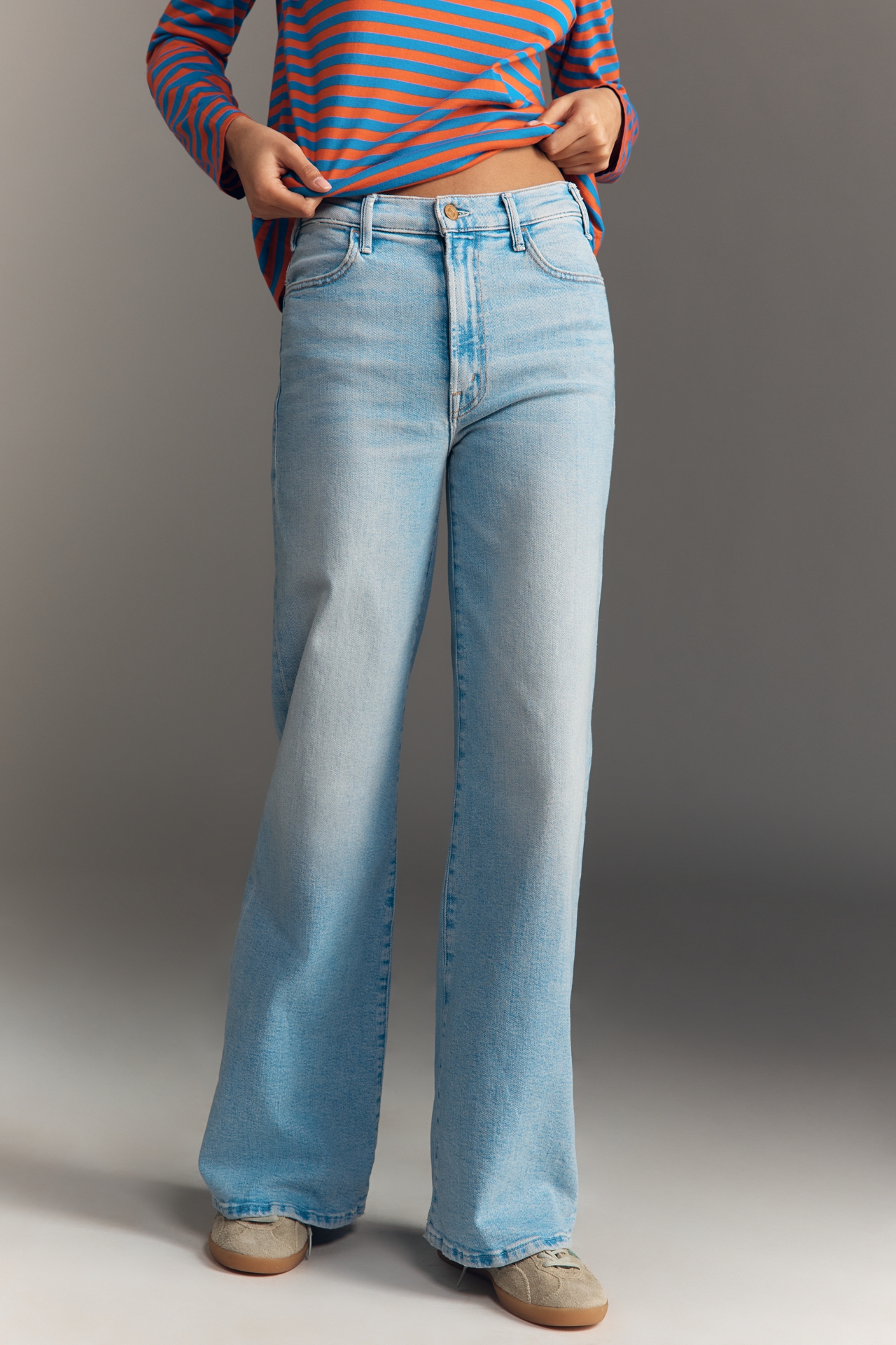 MOTHER The Hustler Roller Sneak High-Rise Wide-Leg Jeans