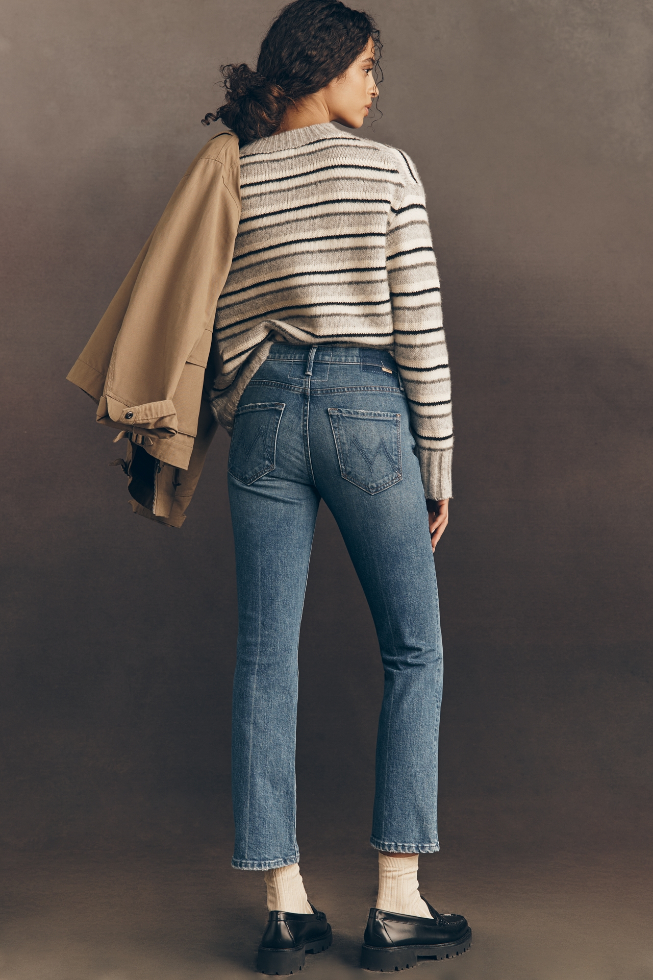 MOTHER Insider Ankle Mid-Rise Straight Jeans