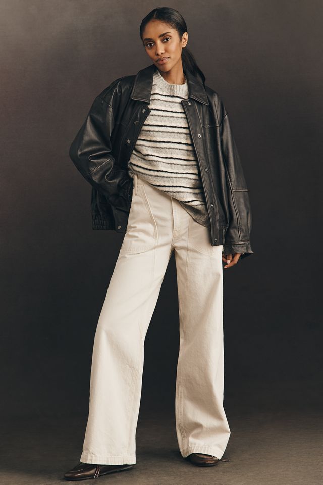 MOTHER Chisel Sneak High-Rise Wide-Leg Jeans | Anthropologie