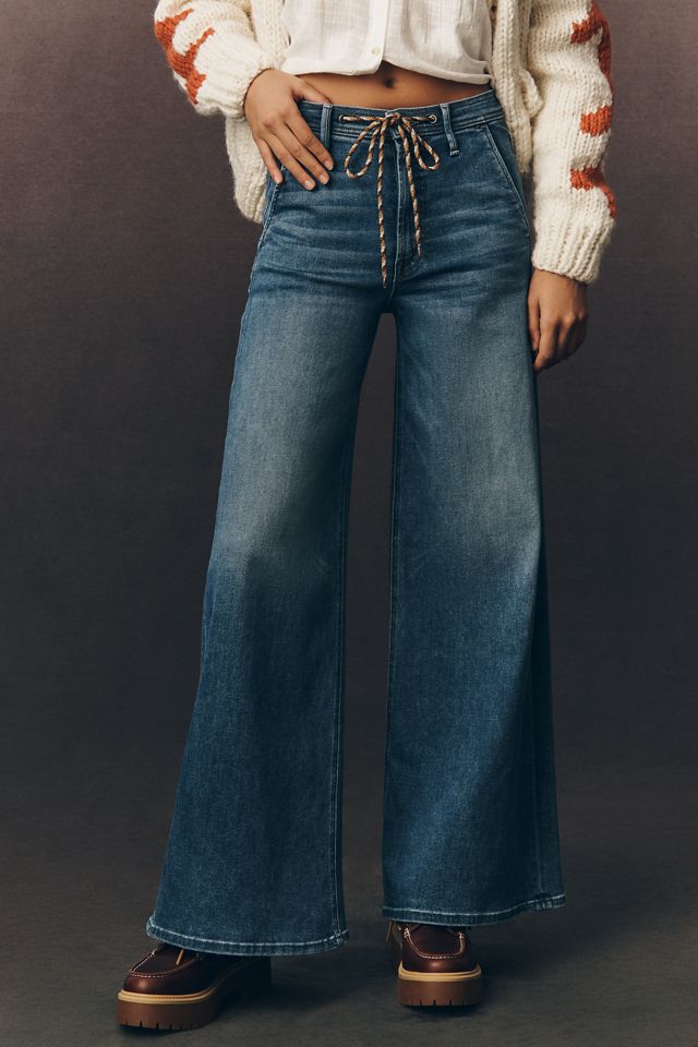 MOTHER Drawn Undercover High Rise Wide Leg Jeans | Anthropologie