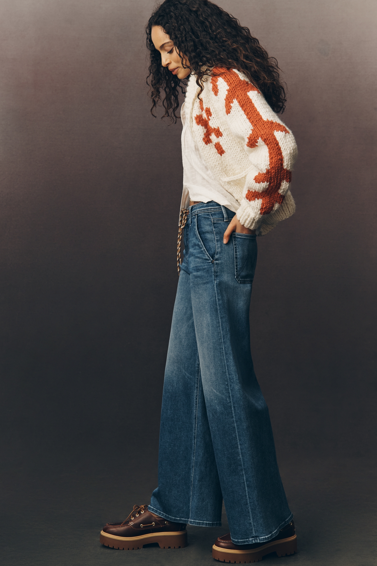 MOTHER Drawn Undercover High Rise Wide Leg Jeans