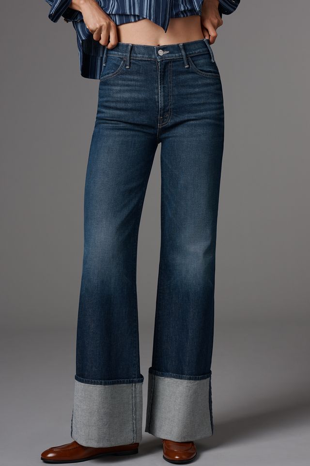 MOTHER Hustler Roller Sneak High-Rise Wide-Leg Jeans #1