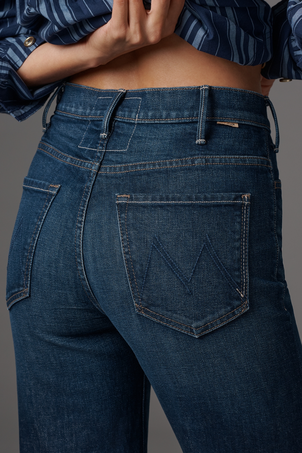 MOTHER Hustler Roller Sneak High-Rise Wide-Leg Jeans