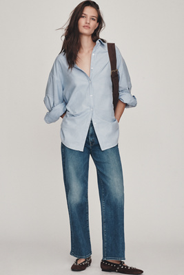 Mother The Maven Ankle Mid-rise Straight-leg Jeans In Blue