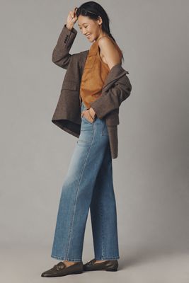 MOTHER Stitch-Up Maven High-Rise Straight Jeans