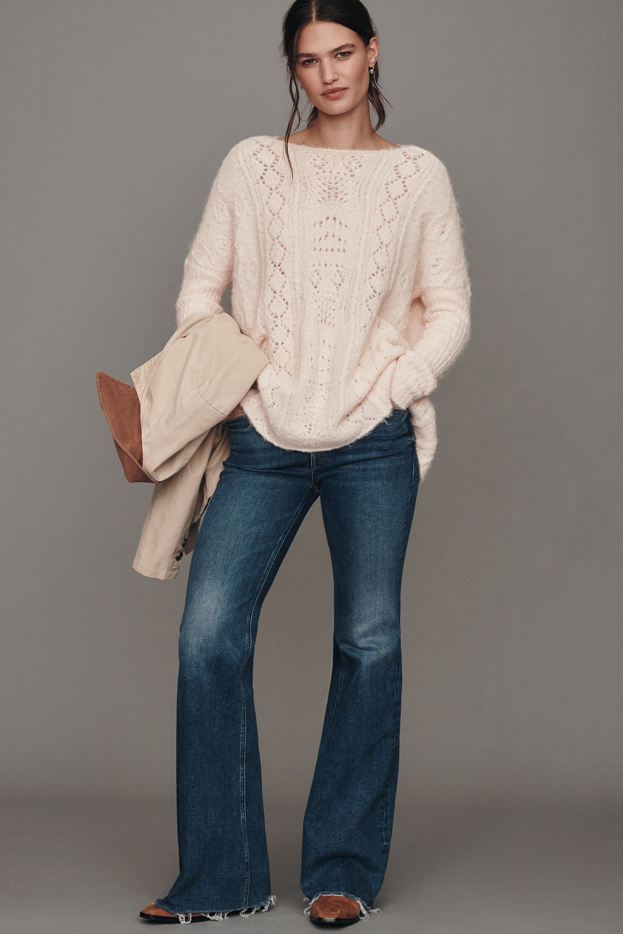 MOTHER The Doozy Sneak Mid-Rise Wide-Leg Jeans