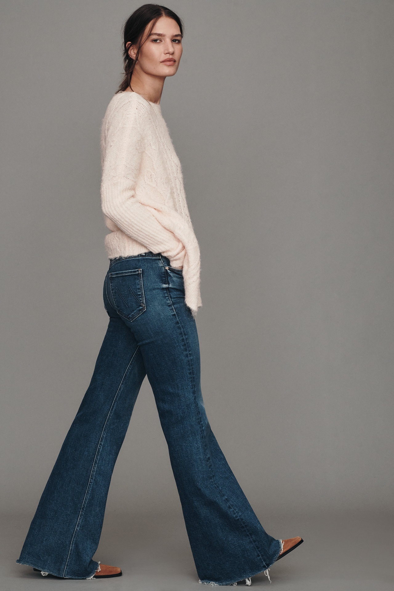 MOTHER The Doozy Sneak Mid-Rise Wide-Leg Jeans