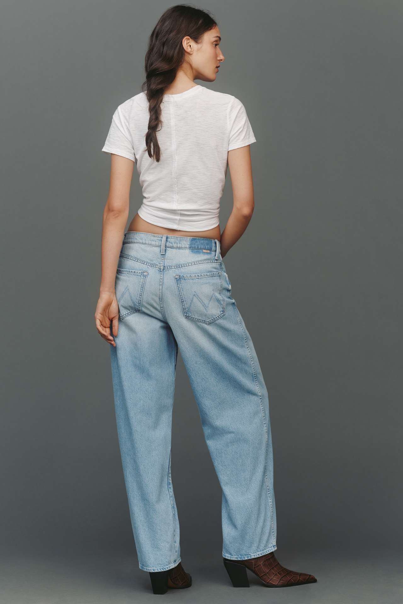 MOTHER Delinquent Mid-Rise Tapered Jeans