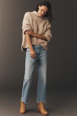 MOTHER Kick It Ankle Mid Rise Straight Leg Jeans